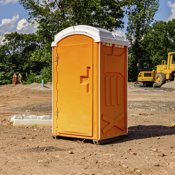 how often are the portable restrooms cleaned and serviced during a rental period in Newburg